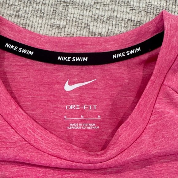 NIKE SWIM DRI-FIT HYDROGUARD HEATHERED PINK SHIRT - Picture 2 of 4